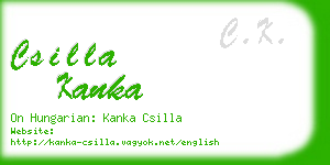 csilla kanka business card